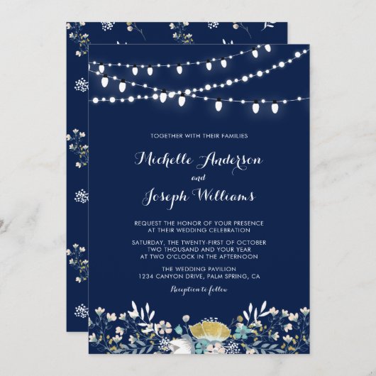 Uitnodiging tot bruiloft in marinescheepvaart en g (Voorkant / Achterkant)