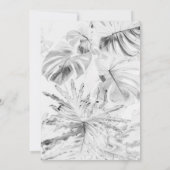 Uitnodiging tot bruiloft in witte tropische monste (Achterkant)