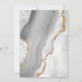 Uitnodiging tot bruiloft in zwart-wit Agate Elegan (Achterkant)