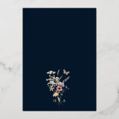 Uitnodiging tot bruiloft Navy Boho Arch (Achterkant)