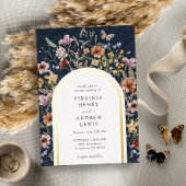 Uitnodiging tot bruiloft Navy Boho Arch