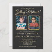Uitnodiging tot bruiloft op oude schoolfoto's (Voorkant)