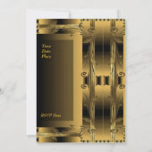 Uitnodiging tot bruiloft oud goud Deco Floral (Achterkant)