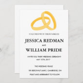 Uitnodiging tot bruiloft Rings. (Voorkant / Achterkant)