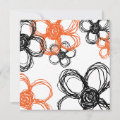 Uitnodiging tot bruiloft rond zwarte en Oranje wil (Achterkant)