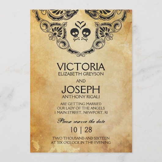 Uitnodiging tot bruiloft - Schuif- en kruisgraten (Voorkant)