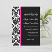 Uitnodiging tot bruiloft tussen zwart en wit (Staand voorkant)