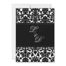 Uitnodiging tot bruiloft tussen zwart en wit