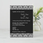 Uitnodiging tot bruiloft tussen zwart en wit (Staand voorkant)