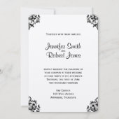 Uitnodiging tot bruiloft tussen zwart en wit (Achterkant)