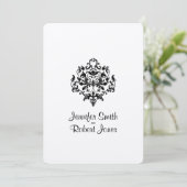 Uitnodiging tot bruiloft tussen zwart en wit (Staand voorkant)