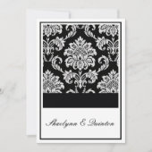 Uitnodiging tot bruiloft tussen zwart en wit (Voorkant)