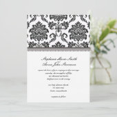 Uitnodiging tot bruiloft tussen zwart en wit (Staand voorkant)