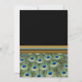 Uitnodiging tot bruiloft tussen zwarte en gouden p (Achterkant)