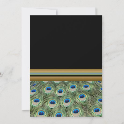 Uitnodiging tot bruiloft tussen zwarte en gouden p (Achterkant)