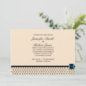 Uitnodiging tot bruiloft tussen zwarte en ivoren m (Staand voorkant)