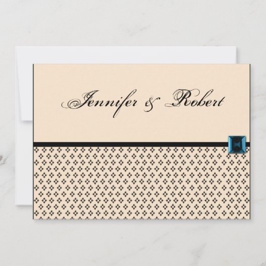 Uitnodiging tot bruiloft tussen zwarte en ivoren m (Achterkant)