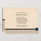 Uitnodiging tot bruiloft tussen zwarte en ivoren m (Voorkant / Achterkant)