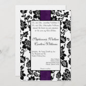 Uitnodiging tot bruiloft tussen zwarte en Paarse F (Voorkant / Achterkant)