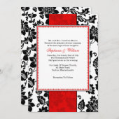 Uitnodiging tot bruiloft tussen zwarte en rode Dam (Voorkant / Achterkant)