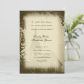 Uitnodiging tot bruiloft van historische kerkmakre (Staand voorkant)