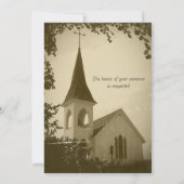 Uitnodiging tot bruiloft van historische kerkmakre (Achterkant)