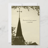 Uitnodiging tot bruiloft van historische kerkmakre (Achterkant)