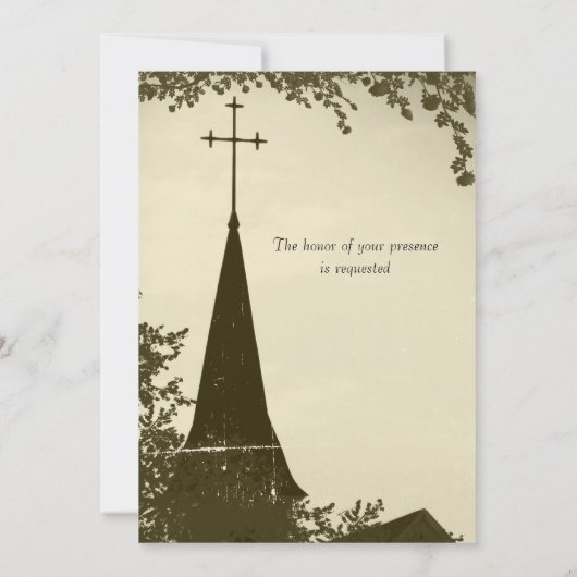 Uitnodiging tot bruiloft van historische kerkmakre (Achterkant)