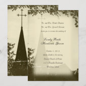 Uitnodiging tot bruiloft van historische kerkmakre (Voorkant / Achterkant)