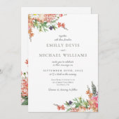 Uitnodiging tot bruiloft van kaasbloem (Voorkant / Achterkant)