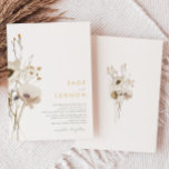 Uitnodiging tot bruiloft van kaasbloem<br><div class="desc">Deze Whimsical Wildflower bruiloft is perfect voor je eenvoudige, elegante boho bruiloft. De minimalistische waterverf wilde bloemen helpen je visie tot leven te brengen! Het ontwerp van witte en goudbloemen, met een paarse en gele aanraking, is zeker om je minimale herfst florale trouwdroom te voltooien! Houd het zoals is, of...</div>