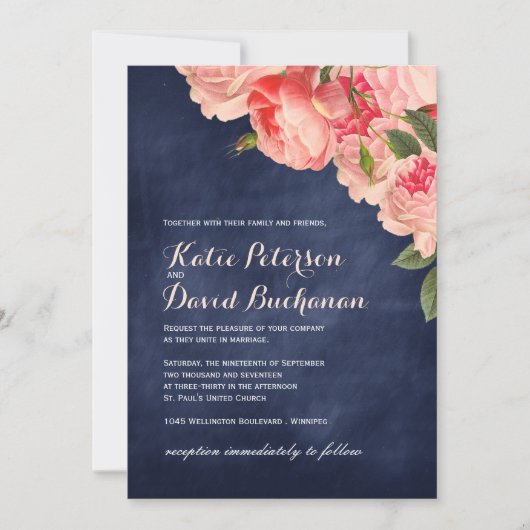 Uitnodiging tot bruiloft van marinekaarten (Voorkant)