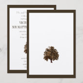 Uitnodiging tot bruin-eiken-bomen (Voorkant / Achterkant)