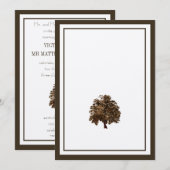 Uitnodiging tot bruin-eiken-bomen (Voorkant / Achterkant)