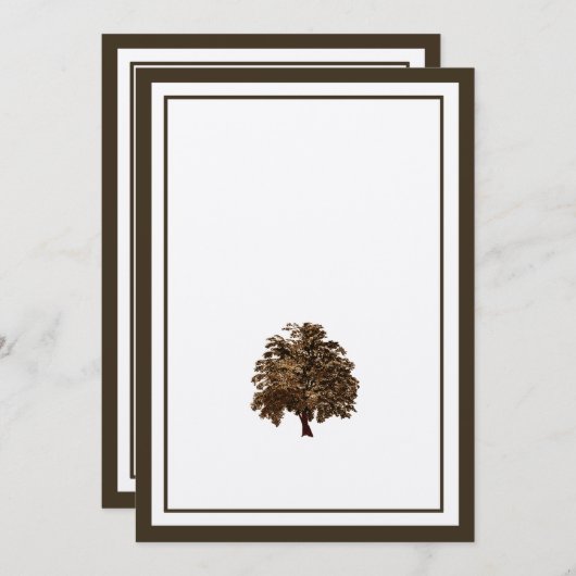 Uitnodiging tot bruin-eiken-bomen (Voorkant / Achterkant)