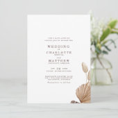 Uitnodiging tot bruin en beige Simple Wedding (Staand voorkant)