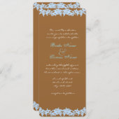 Uitnodiging tot bruin en blauw  huwelijk (Voorkant / Achterkant)