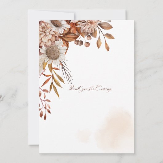 Uitnodiging tot bruin-minimalistisch huwelijk (Achterkant)