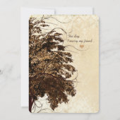 Uitnodiging tot bruin-Vlaamse eik-boombruiloft (Achterkant)