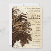 Uitnodiging tot bruin-Vlaamse eik-boombruiloft (Voorkant)