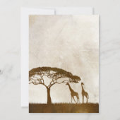 Uitnodiging tot bruine en ivoorse Giraffe (Achterkant)