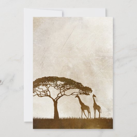 Uitnodiging tot bruine en ivoorse Giraffe (Achterkant)