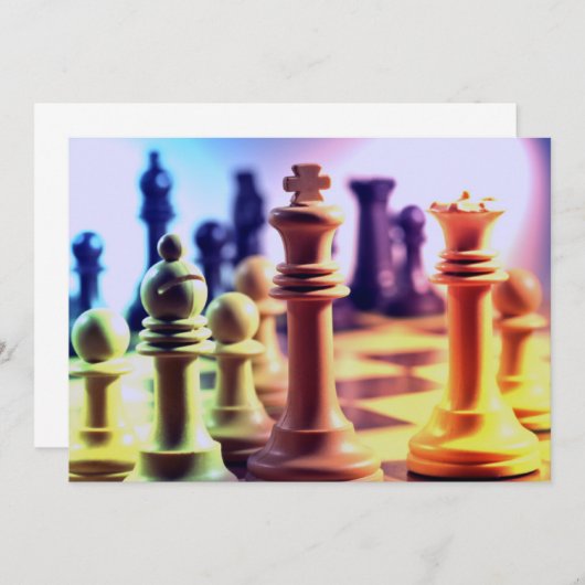 Uitnodiging tot Chess Game (Voorkant / Achterkant)
