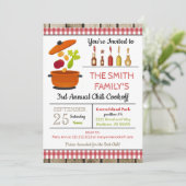 Uitnodiging tot Chili Cookoff (Staand voorkant)