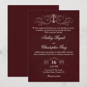 Uitnodiging tot Christelijk huwelijk - Bourgogne & (Voorkant / Achterkant)