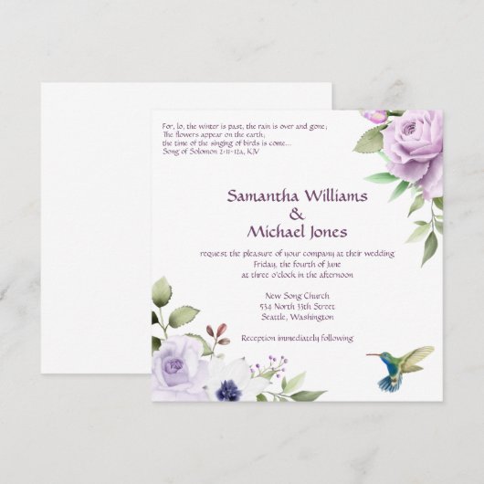 Uitnodiging tot Christelijk huwelijk - Song van So (Voorkant / Achterkant)