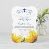 Uitnodiging tot Christelijke bruiloft - Zonnebloem (Staand voorkant)