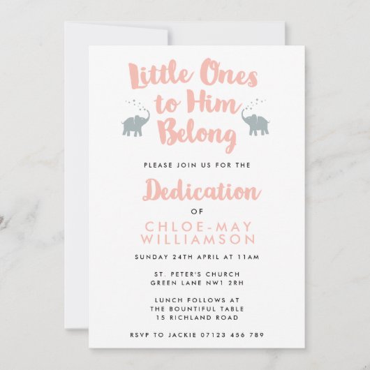 Uitnodiging tot Christelijke toewijzing van elepha (Voorkant)