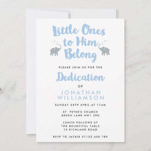 Uitnodiging tot Christelijke toewijzing van elepha (Voorkant)