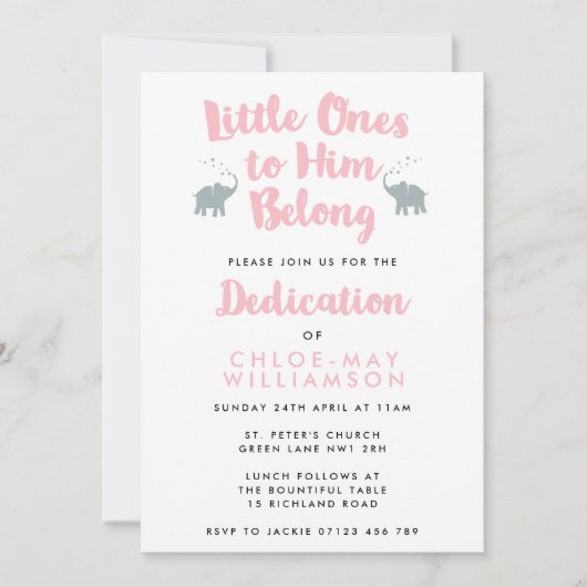 Uitnodiging tot Christelijke toewijzing van elepha (Voorkant)